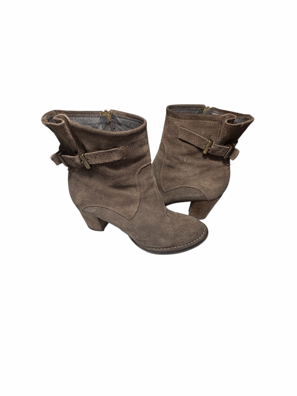 Alberto Fermani Women’s Brown Suede Ankle Boots Cuban Heel Sz 38